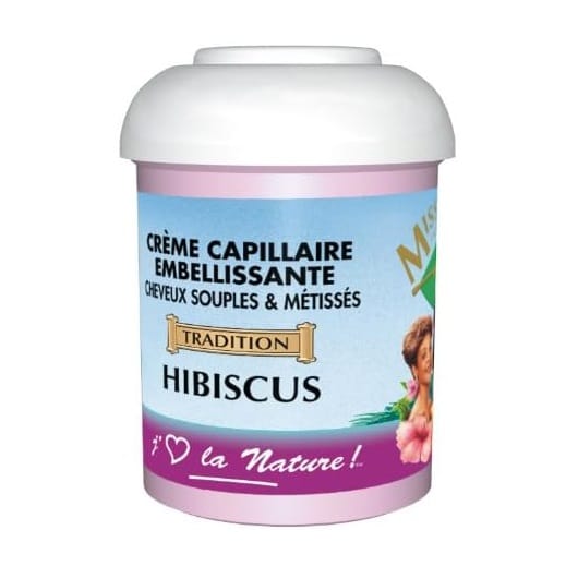 Un pot de crème capillaire "Activilong Miss Antilles International Crème Capillaire Embellissant Hibiscus 125 ml" d'Univers Cosmetix