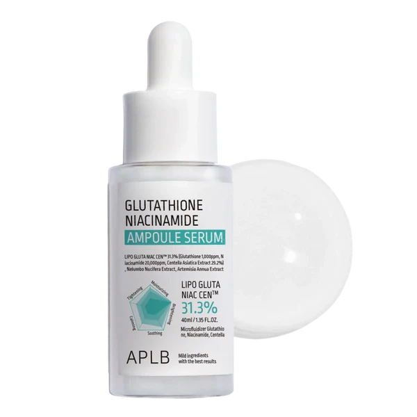 Un flacon d'APLB Glutathion Niacinamide Ampoule Sérum Illuminateur