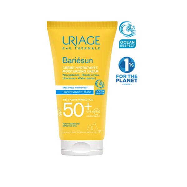 Tube de URIAGE BARIESUN CRÈME HYDRATANTE SPF50+ NON PARFUMÉE 50 ml