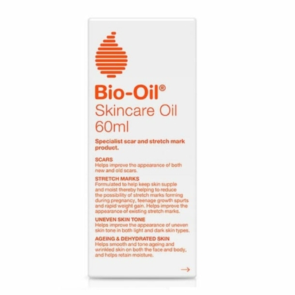 Une boîte blanche de 60 ml de BIO-OIL Soin pour la peau Anti vergetures & cicatrices, conçue pour traiter les cicatrices, les vergetures et le teint irrégulier. Le devant comporte un texte orange soulignant ses bienfaits et ses utilisations, notamment l'aide à l'amélioration des cicatrices, du teint irrégulier et du vieillissement cutané. Découvrez BIO-OIL Soin pour la peau Anti vergetures & cicatrices dès aujourd'hui ! Dakar