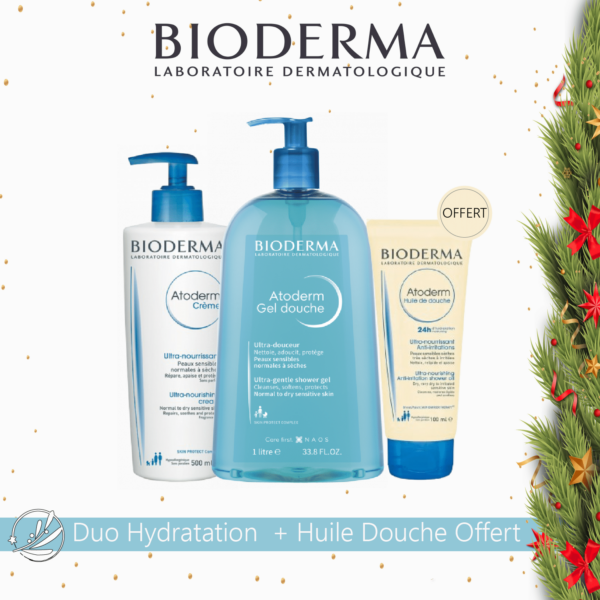 Bioderma Atoderm Duo Hydratation + Huile Douche OFFERT avec crème