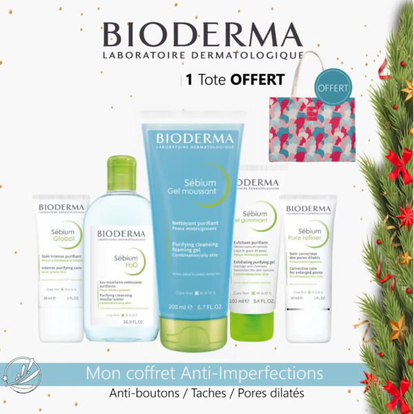 Bioderma Sebium Mon Coffret Anti Imperfections Peaux à Tendance Acnéique coffret cadeau composé de cinq produits