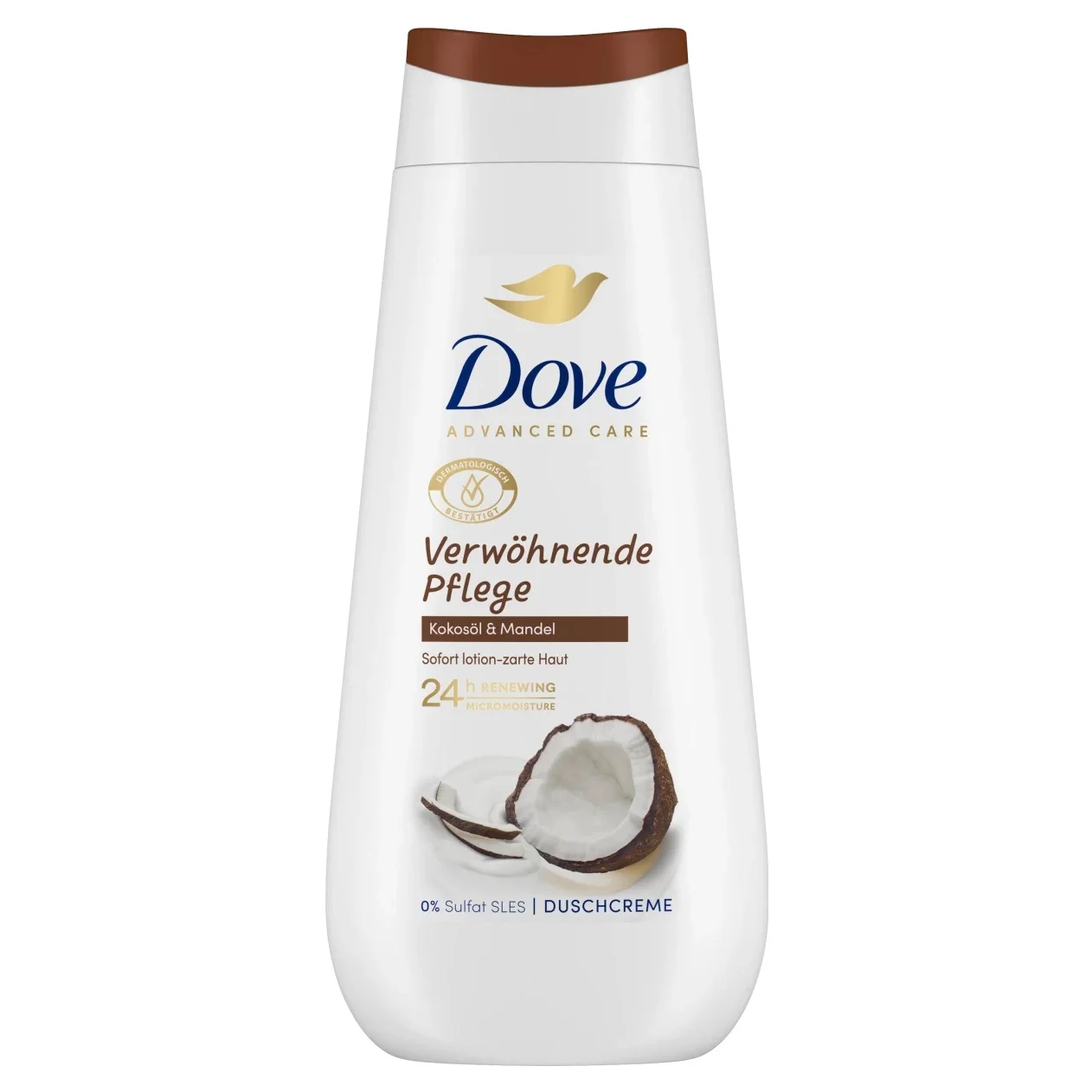 La Crème Douche Advanced Care Soin Cocooning Huile de Noix Coco et Amande de Dove 225 ml