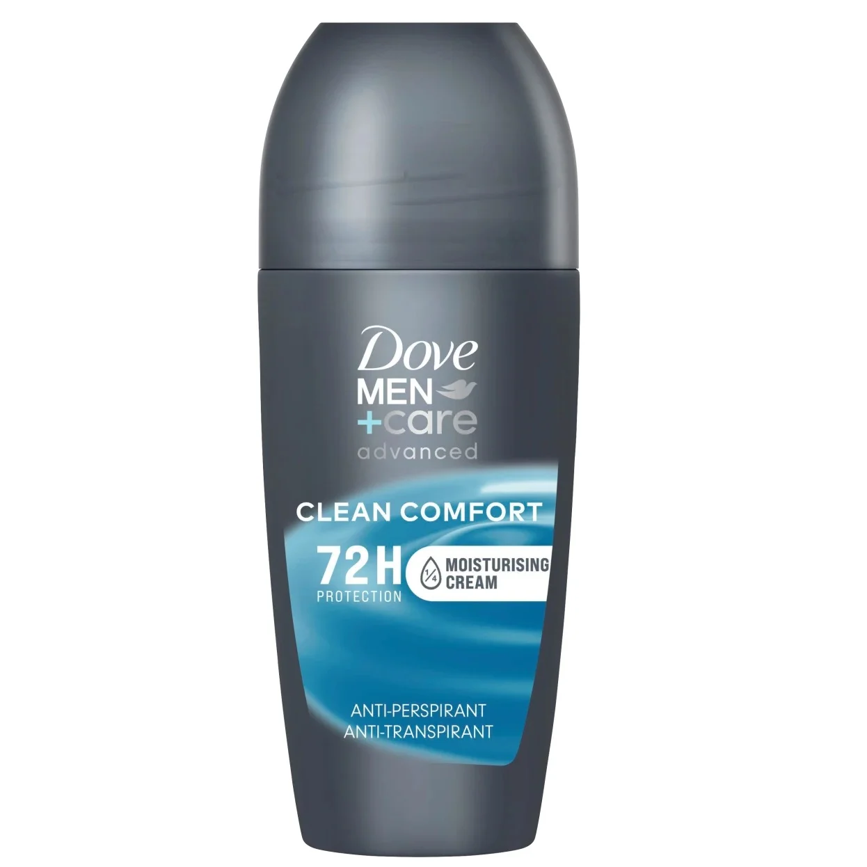 Un flacon de 50 ml de Dove MEN CARE Advanced Clean Comfort Roll On Anti Transpirant 72h. dakar