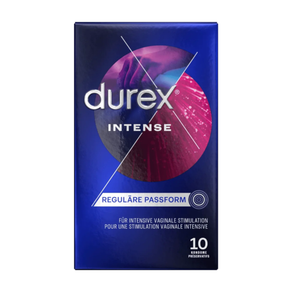 Une boîte de 10 préservatifs Durex Préservatifs Intense Largeur 56 mm