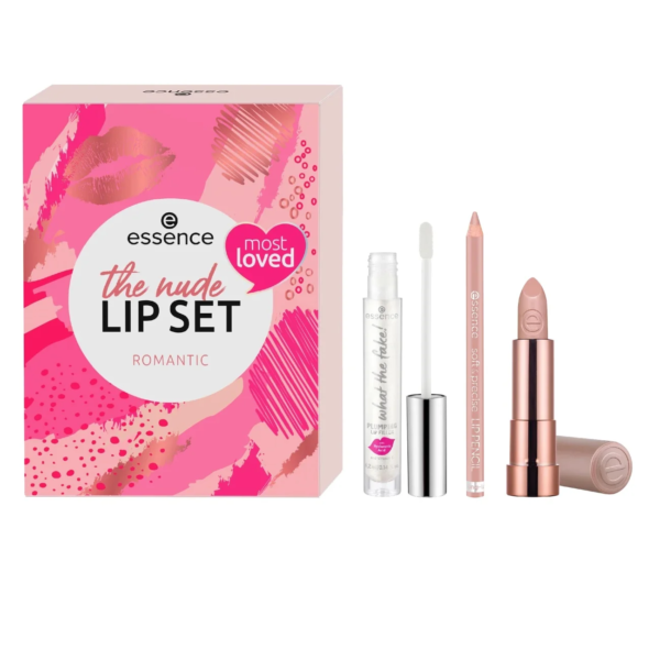 Coffret Cadeau Essence Cosmetics Le coffret Nude Lip Romantic pour Lèvre contient du gloss