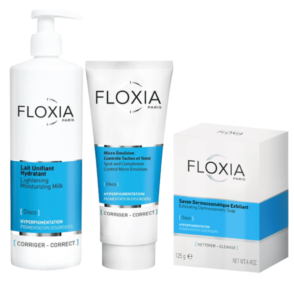 Découvrez trois produits de soin Floxia Coffret de Soins Unifiant Contre les Tache Visage et Corps de haute qualité