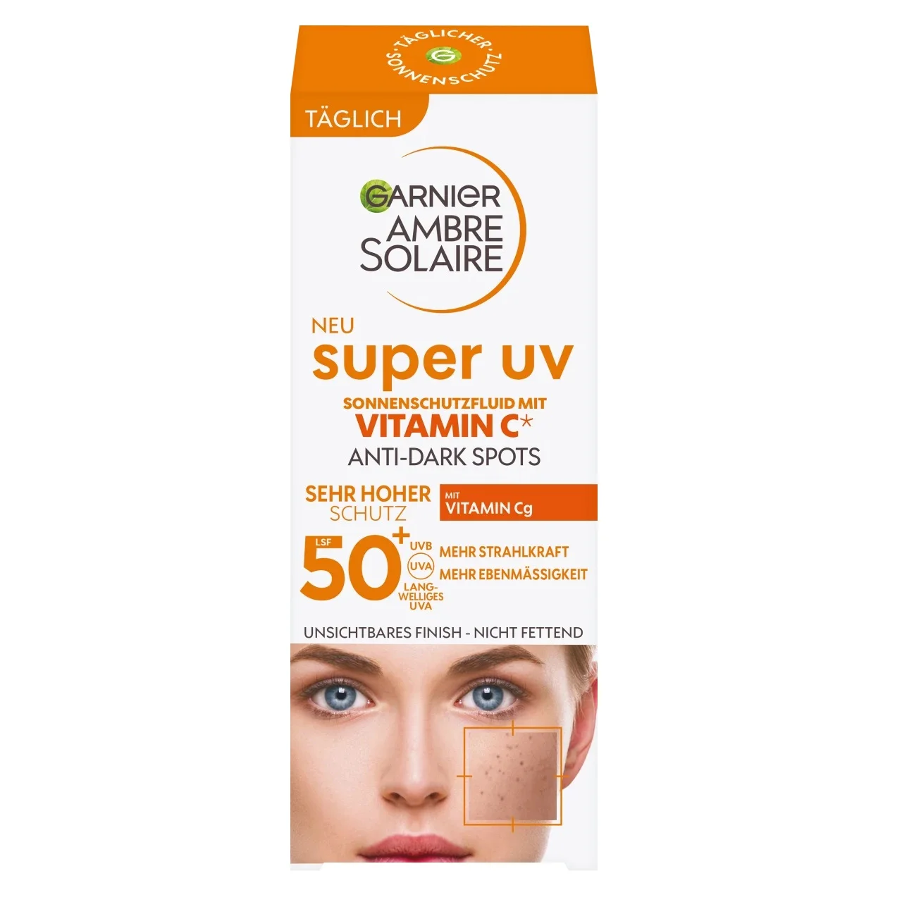 Coffret Garnier Fluide Visage Solaire SPF 50 Super UV à la Vitamine C anti-taches