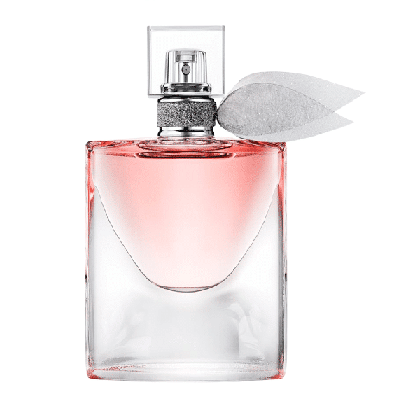 Un flacon rose d'Eau de Parfum rechargeable pour femme Lancôme La Vie Est Belle de 30 ml d'Univers Cosmetix avec un col argenté