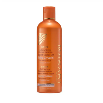 Flacon orange de Makari Intense Glycérine Corporelle Tonifiante à l'Huile d'Argan et de Carotte 500 ml