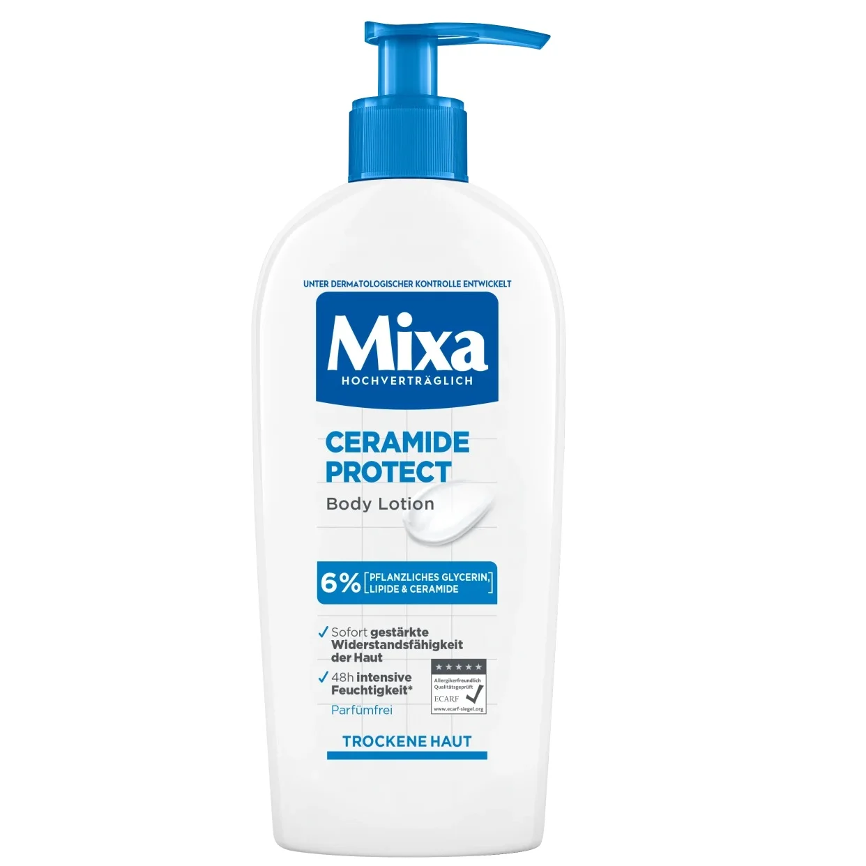 Un flacon de 250 ml de MIXA Hyalurogel Lait Corporel Hydratant Intense Sèches et Sensibles