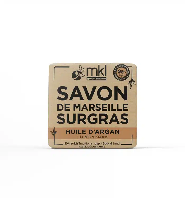 Barre de forme carrée de savon MKL Savon de Marseille Huile d'Argan 100 g de MKL Green Nature. dakar