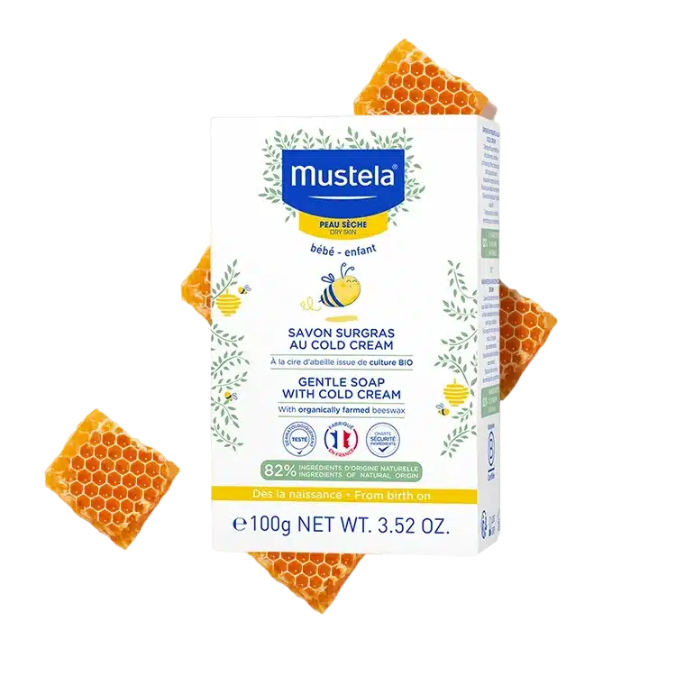 Mustela Savon Surgras à la Cire d'Abeille Bio 100g