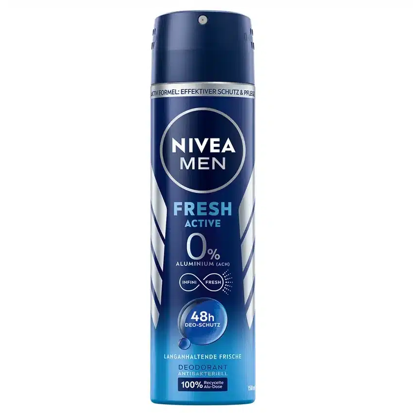 Le Déo Spray Fresh Active Nivea Men 150 ml offre jusqu'à 48 heures de protection et contient 0 % d'aluminium (ACH). dakar