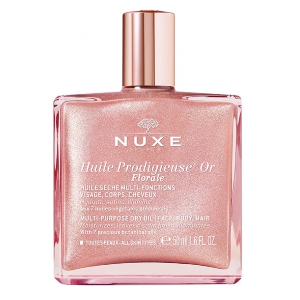 Un flacon de Nuxe Huile Prodigieuse Or Florale 50 ml