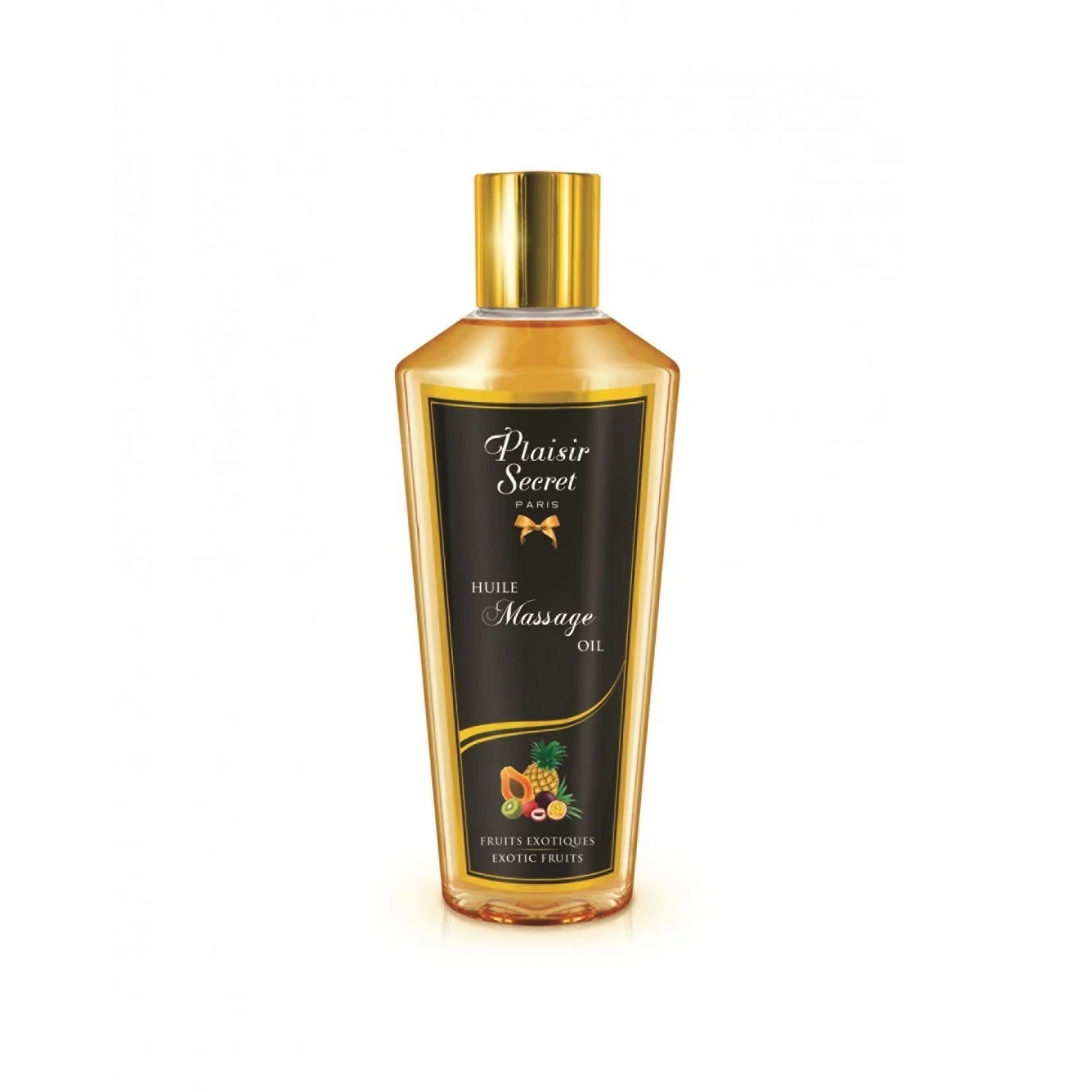 Un flacon de 250 ml de Plaisir Secret Huile De Massage Fruits Exotiques