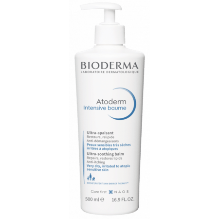 Le Baume Ultra Apaisant Intensif Bioderma Atoderm 500 ml en flacon pompe blanc est parfait pour apaiser les peaux sensibles très sèches, irritées à atopiques. Ce baume procure un soulagement ultra-apaisant, idéal pour les climats difficiles comme celui de Dakar. Dakar