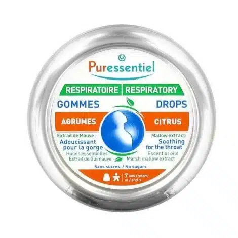 Puressentiel Respiratoire Gommes Agrumes Pot rond de 45g au goût d'agrumes