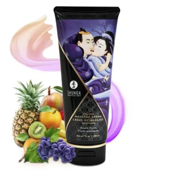 Tube de Shunga Crème de Massage Comestible Fruits Exotiques 200 ml