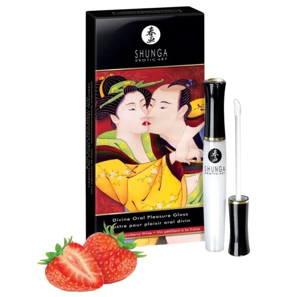 Une option d'achat en ligne du produit Shunga Gloss Plaisir Oral Divin Fraise Effet Chaud Froid 10 ml