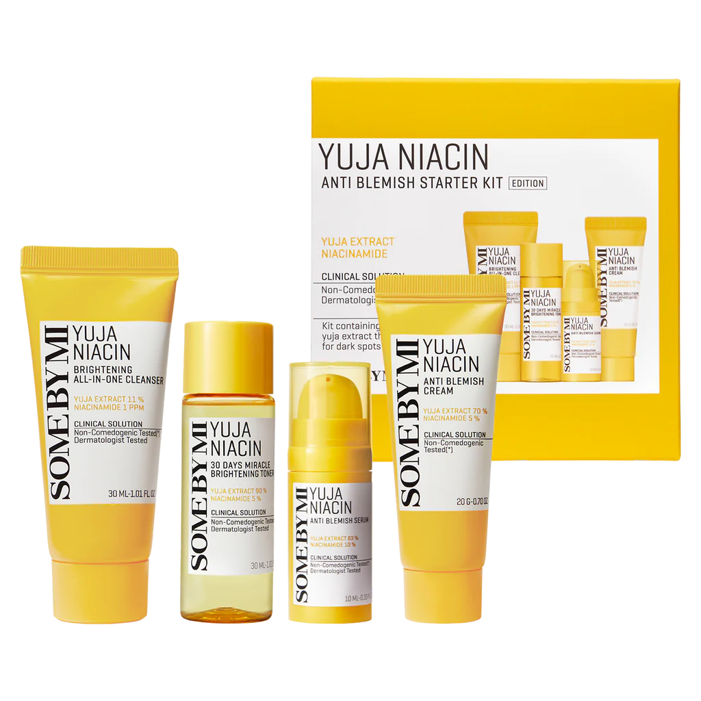 Découvrez le kit éclaircissant 30 jours Niacin Yuja de Some By Mi Débutant Pour une peau Lumineuse