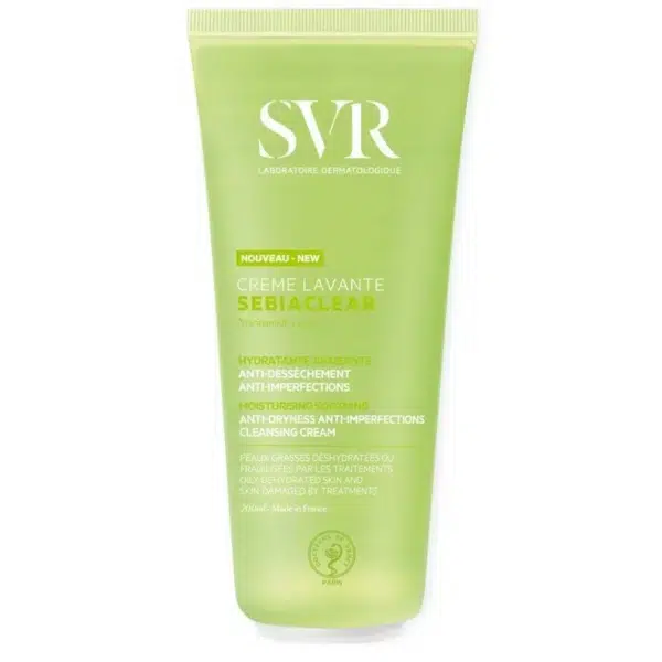 Un tube vert de Svr Sebiaclear Crème Lavante Anti Imperfections Sans Parfum 200 ml