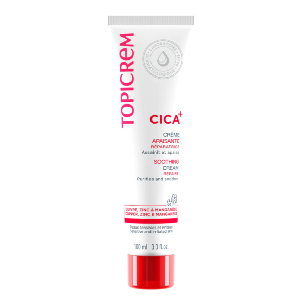 Tube de Topicrem CICA Crème Apaisante 100 ml avec cuivre