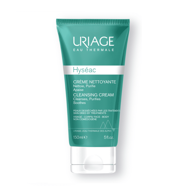 Un tube vert et blanc de Uriage HYSEAC Crème Nettoyante